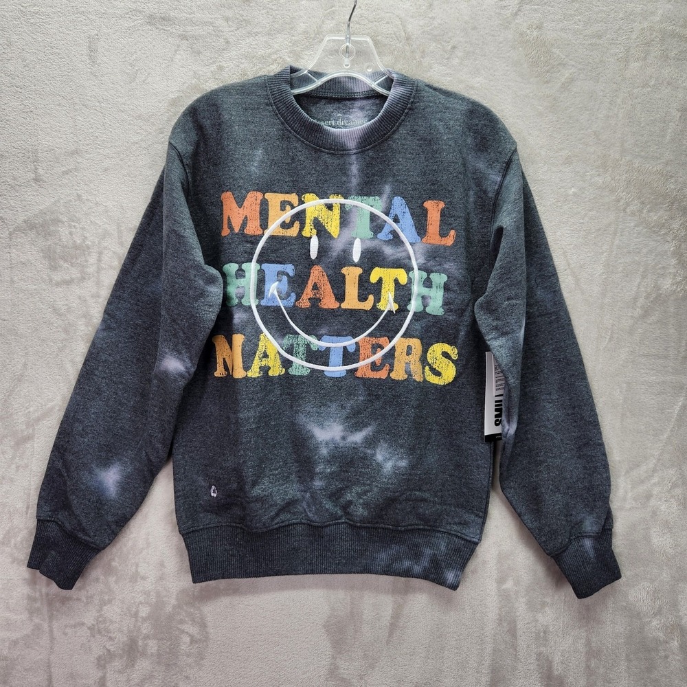 Urban Outfitters Womens‎ Sz XS Mental Health Matters Tie Dye Sweatshirt Pullover